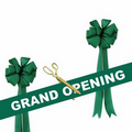 Grand Opening Kit-15" Gold Ceremonial Scissors, Ribbon, Bows (Gold/Green)